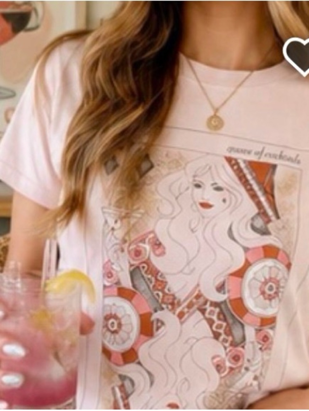 Lucky Brand Light Pink Graphic Short Sleeve Tee